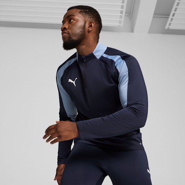 Top Hombre individualLIGA Quarter-Zip, PUMA Navy-PUMA White-Zen Blue, large-MEX
