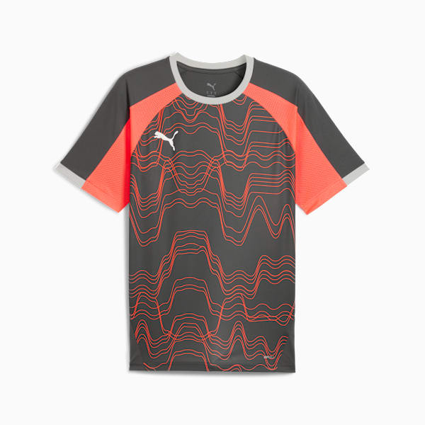 Playera de fútbol individualLIGA para hombre, Shadow Gray-PUMA White-Glowing Red, large-MEX
