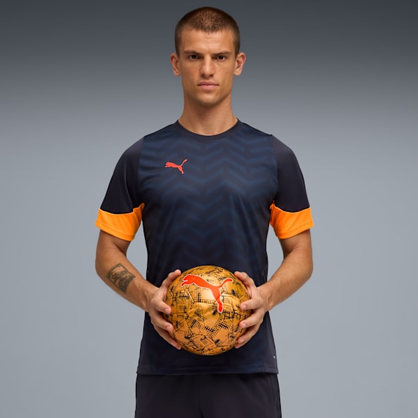 Camiseta de fútbol individualCUP para hombre, New Navy-Glowing Red-Heat Fire, large-MEX