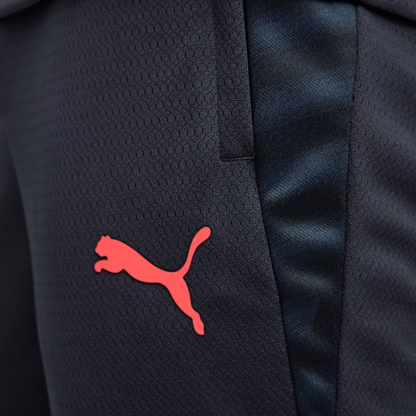 Pantalones de fútbol individualCUP para hombre, New Navy-Glowing Red-Heat Fire, large-ARG