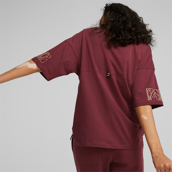 Power Deco Glam Tee Women, Aubergine, large-ZAF