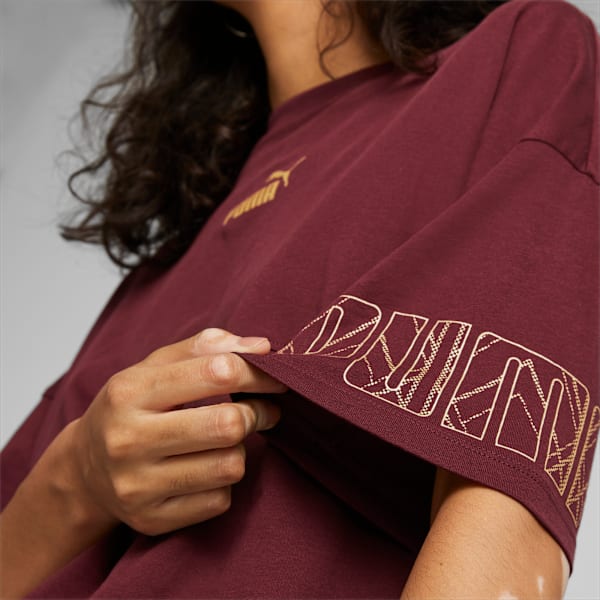Power Deco Glam Tee Women, Aubergine, large-ZAF