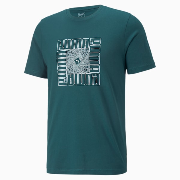 Reflective Graphic Tee Men, Varsity Green, large-MEX