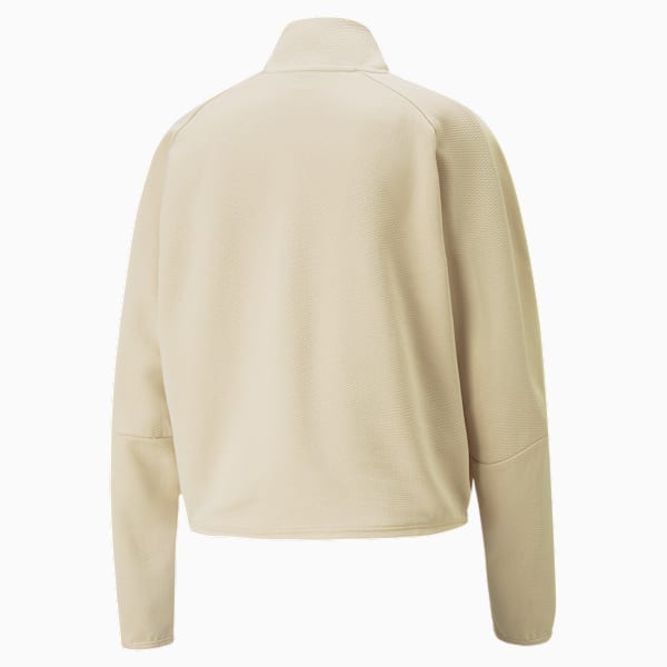 Evostripe Half-Zip Crew Neck Sweatshirt Women, Granola, large-ZAF