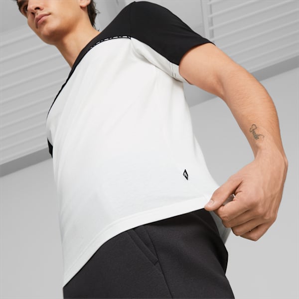 Essentials Block Tape Tee Men, PUMA Black, large-MEX