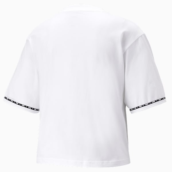 PUMA POWER Tape Tee Women, PUMA White, large-ZAF