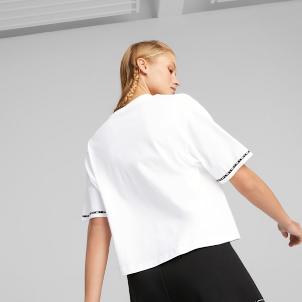 PUMA POWER Tape Tee Women, PUMA White, large-ZAF