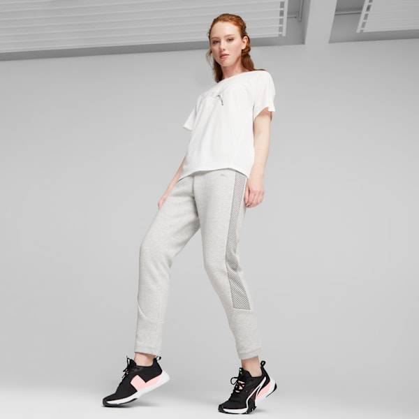 Evostripe Women's High-Waist Pants, Light Gray Heather, large-ZAF