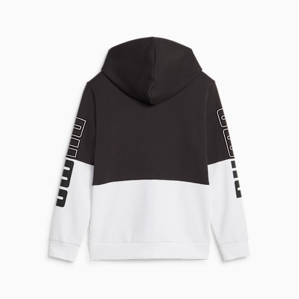 Moletom PUMA POWER Full-Zip Juvenil, Preto, large-BRA
