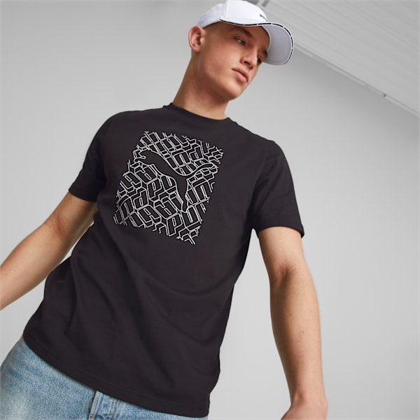 Remera para hombres Graphics Cat, PUMA Black, large-ARG