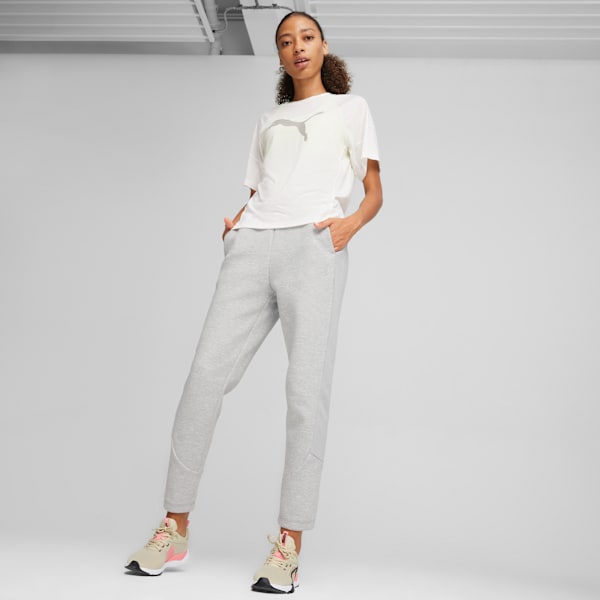 EVOSTRIPE Women's High-Waist Pants, Light Gray Heather, large-ZAF