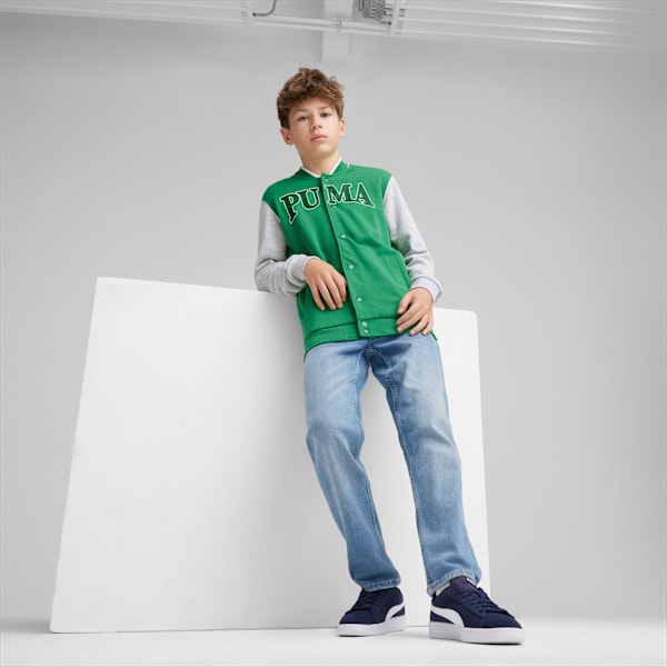 PUMA SQUAD Youth Bomber Jacket, Archive Green, large-ZAF