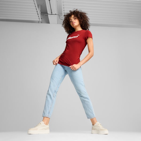 Playera para mujer ESS+ Script, Intense Red, large-MEX