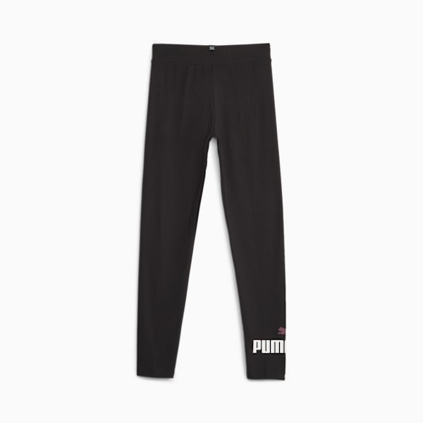 ESS Youth Logo Leggings G, PUMA Black-Peach Smoothie, large-ZAF