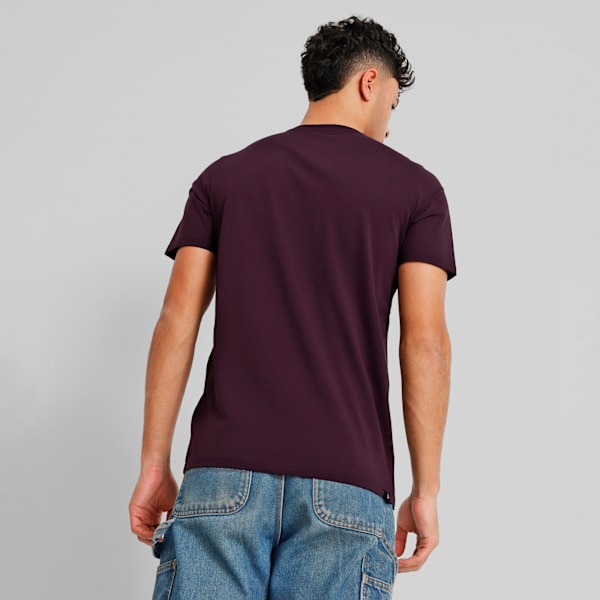 Playera para hombre Suede Logo, Midnight Plum, large-MEX