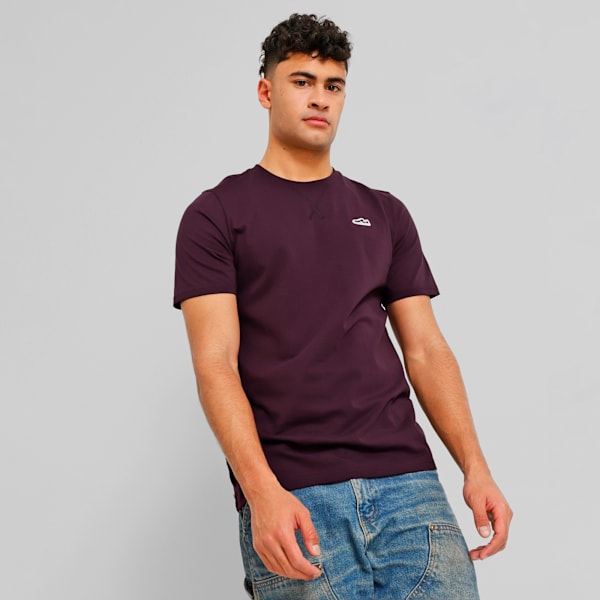 Playera para hombre Suede Logo, Midnight Plum, large-MEX