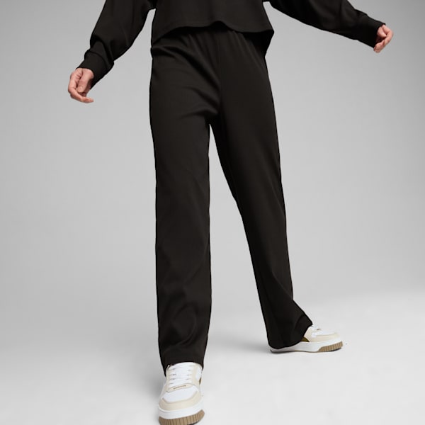 Pantalones rectos ESS ELEVATED para mujer, PUMA Black, large-ARG