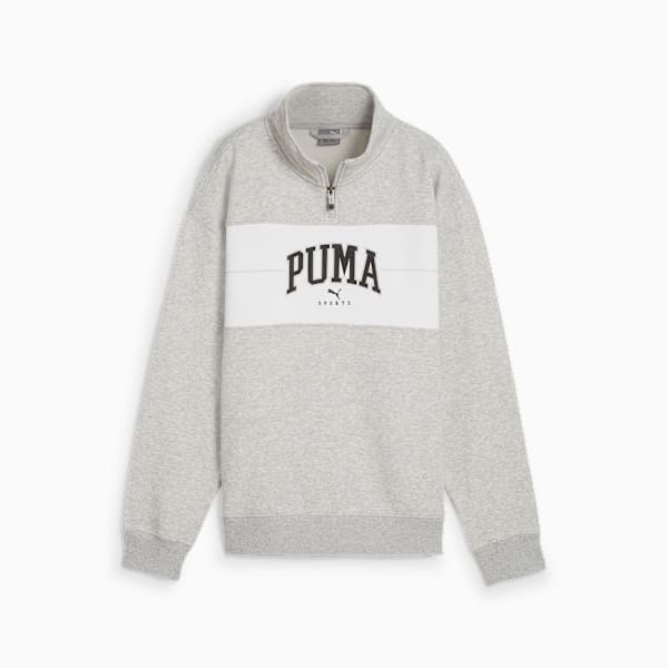 Buzo de cuello con cierre PUMA SQUAD para mujer, Light Gray Heather, large-ARG