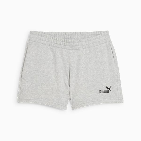 Shorts Essentials Small No. 1 Logo Feminino, Light Gray Heather, large-BRA