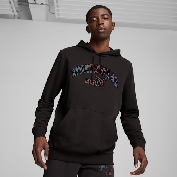 Buzo con capucha ESS+ LOGO LAB para hombre, PUMA Black, large-ARG