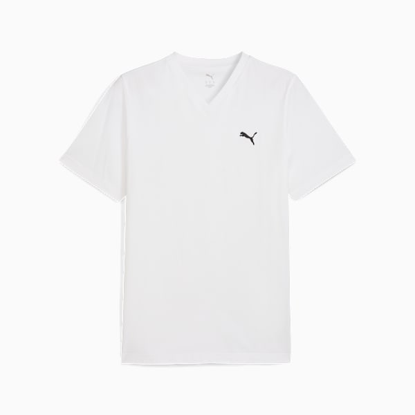 Playera escote en V Essentials para hombre, PUMA White, large-MEX