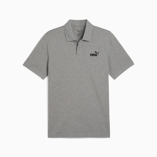 Playera polo Essentials No. 1 Logo Piqué para hombre, Medium Gray Heather, large-MEX