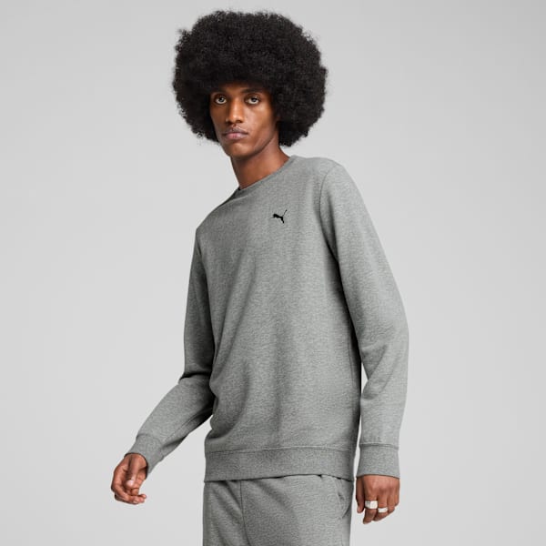Buzo de cuello redondo para hombre Essentials, Medium Gray Heather, large-ARG