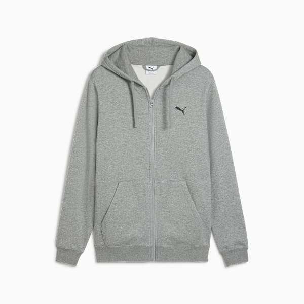 Essentials Full-Zip Hoodie Men, Medium Gray Heather, large-ZAF