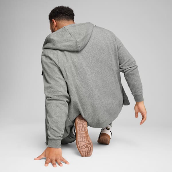 Essentials Full-Zip Hoodie Men, Medium Gray Heather, large-ZAF