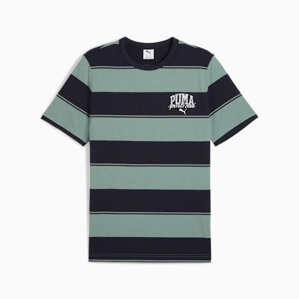 PUMA Class Striped Tee Men, Green Moon, large-MEX
