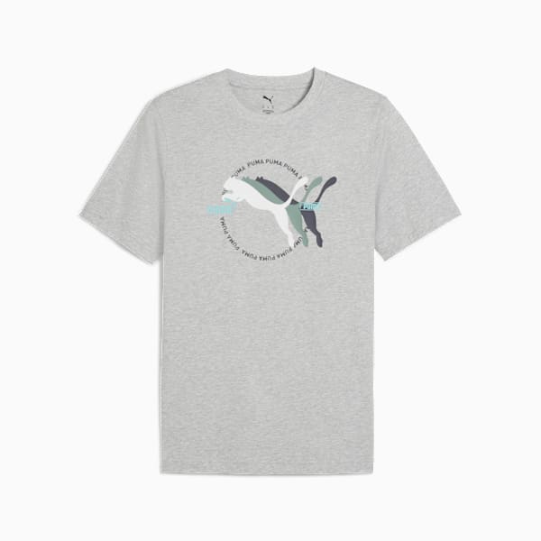Remera Graphics Multiple Cat Logo para hombre, Light Gray Heather, large-ARG