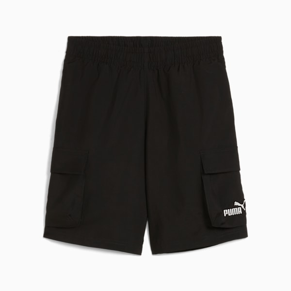 Essentials No. 1 Logo Woven Cargo Shorts Youth, PUMA Black, large-ZAF