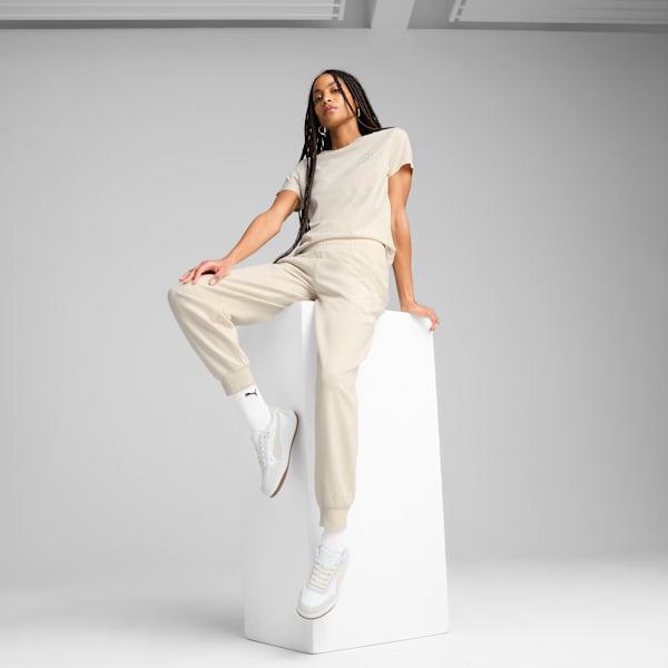 Calça de Moletom ESS SCRIPT Comfort Feminina, Branco, large-BRA