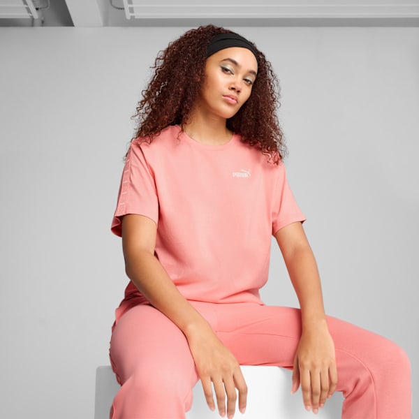 ESS TAPE Relaxed Tee Women, Pink Fruit, large-MEX