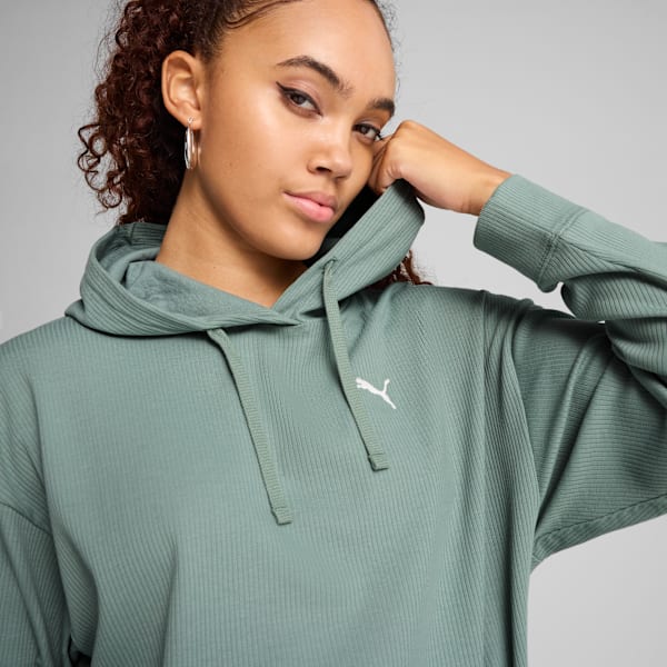 Buzo Essentials ELEVATED Comfort Rib para mujer, Green Moon, large-ARG