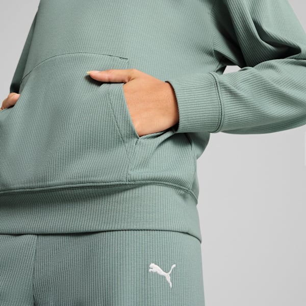 Buzo Essentials ELEVATED Comfort Rib para mujer, Green Moon, large-ARG