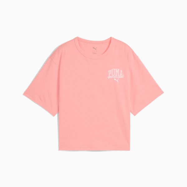 Playera corta holgada PUMA Class para mujer, Pink Fruit, large-MEX