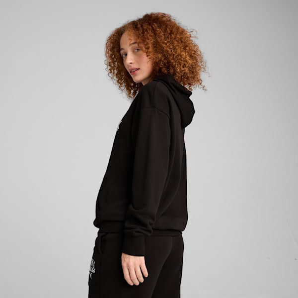PUMA Class Relaxed Hoodie Women, PUMA Black, large-MEX