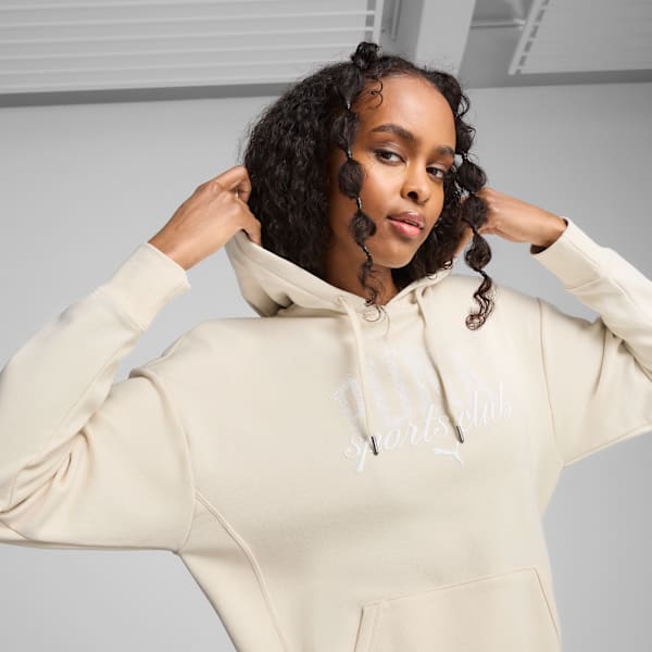 PUMA Class Relaxed Hoodie Women, Alpine Snow, large-MEX