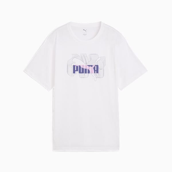 GRAPHICS Stacked No. 1 Logo Relaxed Tee Women, PUMA White, large-MEX