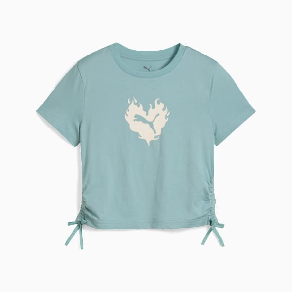 Playera FLAMING LOVE Knotted para adolescentes, Modern Mint, large-MEX