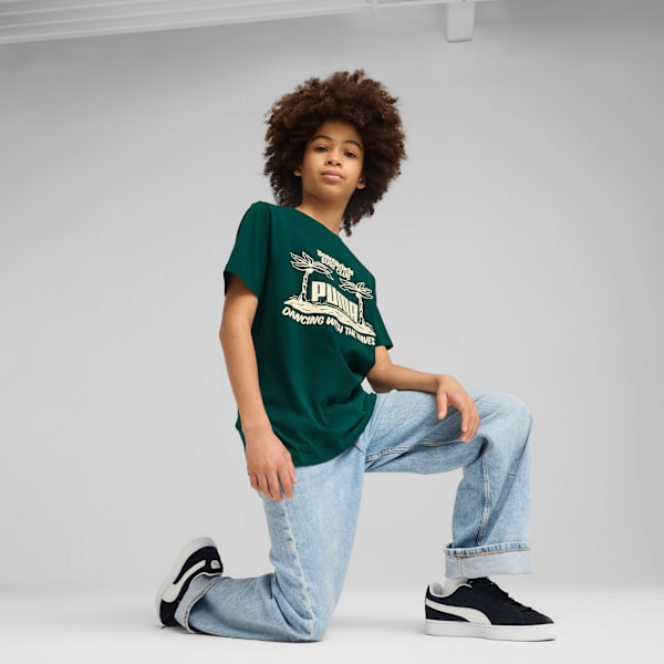 Playera estampada Mid 90s para adolescentes, Dark Myrtle, large-MEX