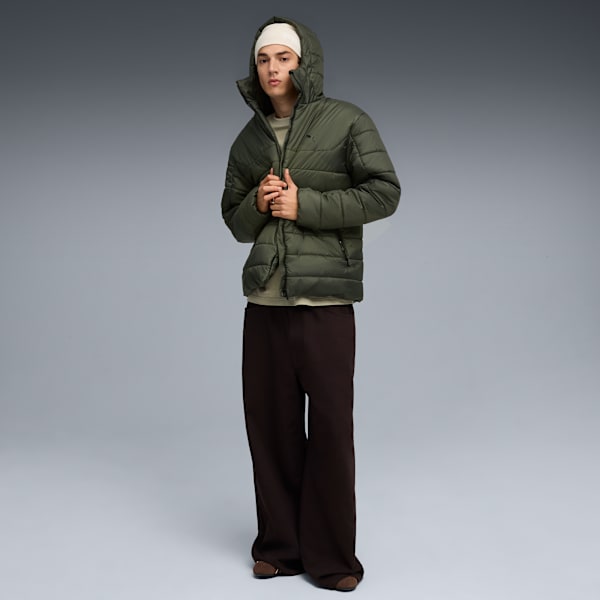 Jaqueta Essentials Hooded Padded Masculina, Dark Olive, large-BRA