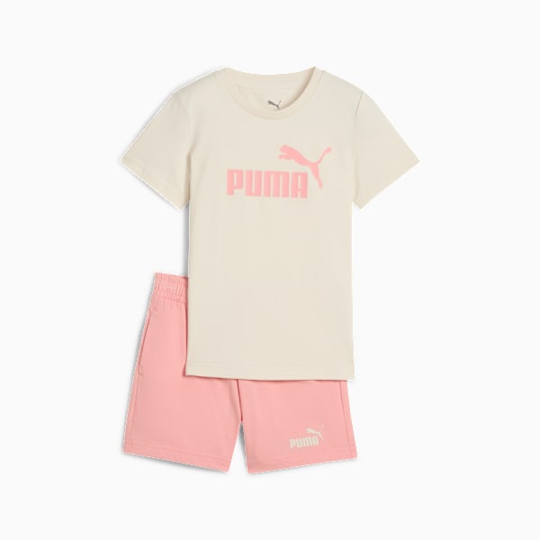 Essentials No.1 Logo Tee and Shorts Set Kids, Alpine Snow-Pink Fruit, large-MEX