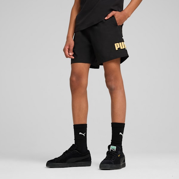 Shorts Essentials Logo Lab Summer para adolescentes, PUMA Black, large-MEX