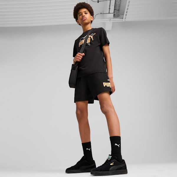 Shorts Essentials Logo Lab Summer para adolescentes, PUMA Black, large-MEX