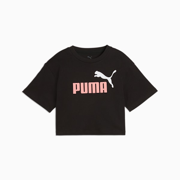 Remera corta Essentials 2 Colour No. 1 Logo juvenil, PUMA Black, large-ARG