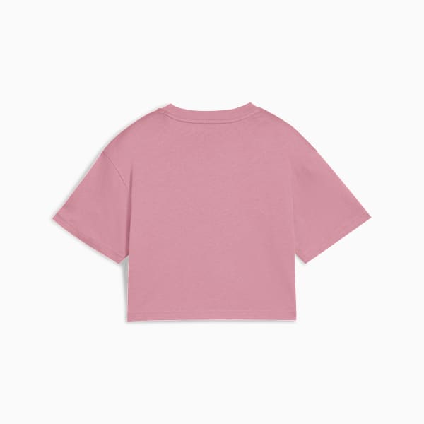 Essentials 2 Colour No. 1 PUMA Logo Short Length Tee Youth, Poised Pink, large-ZAF