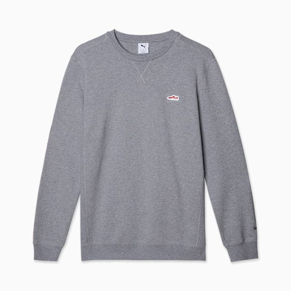 WARDROBE ESS SUEDE CREW TR, Medium Gray Heather, large-MEX
