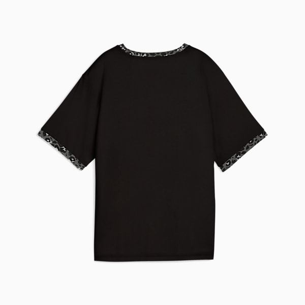 Essentials Animal Print Relaxed Tee Women, PUMA Black, large-ZAF